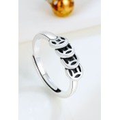 LDR24327 S925純銀復古銅錢開口戒指