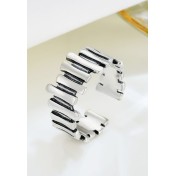 LDR24328 S925純銀復古不規則開口戒指