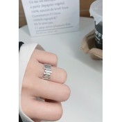 LDR24328 S925純銀復古不規則開口戒指