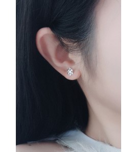 LDR24330 S925純銀簡約光面雪花耳環