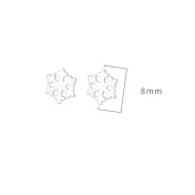 LDR24330 S925純銀簡約光面雪花耳環