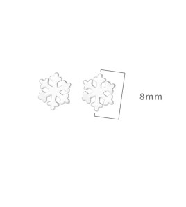 LDR24330 S925純銀簡約光面雪花耳環