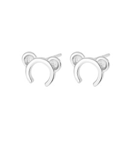 LDR24331 S925純銀簡約迷你小熊耳環