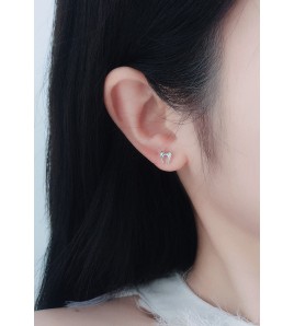 LDR24331 S925純銀簡約迷你小熊耳環