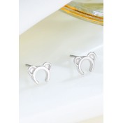 LDR24331 S925純銀簡約迷你小熊耳環