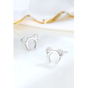 LDR24331 S925純銀簡約迷你小熊耳環