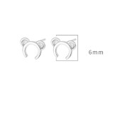 LDR24331 S925純銀簡約迷你小熊耳環