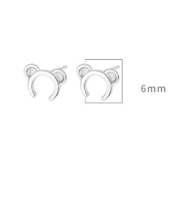 LDR24331 S925純銀簡約迷你小熊耳環