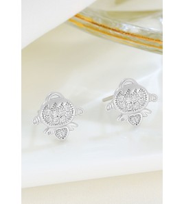 LDR24333 S925純銀時尚鋯石耳環