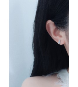 LDR24339 S925純銀鋯石星形耳環