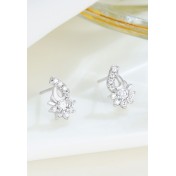LDR24339 S925純銀鋯石星形耳環
