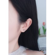 LDR24340 S925純銀簡約鋯石星形耳環