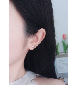 LDR24340 S925純銀簡約鋯石星形耳環
