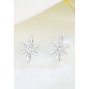LDR24340 S925純銀簡約鋯石星形耳環