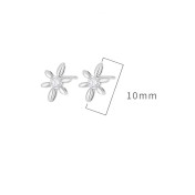 LDR24340 S925純銀簡約鋯石星形耳環