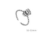 LDR24341 S925純銀古皇冠骷髏頭開口戒指