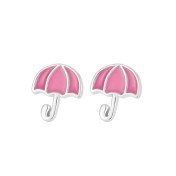 LDR24345 S925純銀粉色雨傘耳環