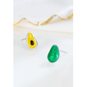 LDR24347 S925純銀簡約牛油果不對耳環