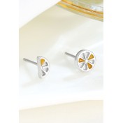 LDR24348 S925純銀簡約個性檸檬耳環