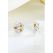 LDR24348 S925純銀簡約個性檸檬耳環