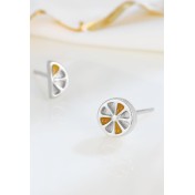 LDR24348 S925純銀簡約個性檸檬耳環