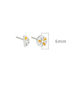 LDR24348 S925純銀簡約個性檸檬耳環