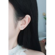 LDR24349 S925純銀簡約波浪紋耳環