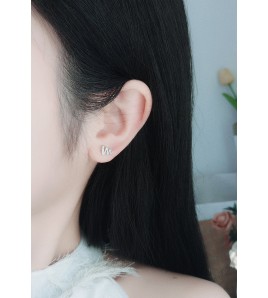 LDR24349 S925純銀簡約波浪紋耳環