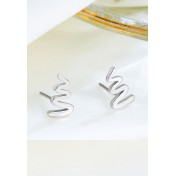LDR24349 S925純銀簡約波浪紋耳環