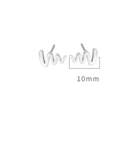 LDR24349 S925純銀簡約波浪紋耳環