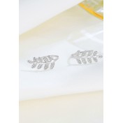 LDR24350 S925純銀簡約個性樹葉耳環