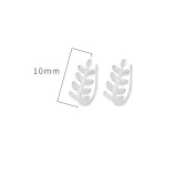 LDR24350 S925純銀簡約個性樹葉耳環