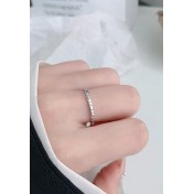 LDR24353 S925純銀簡約方塊開口戒指