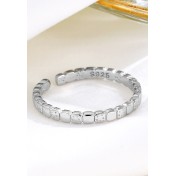 LDR24353 S925純銀簡約方塊開口戒指