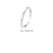 LDR24353 S925純銀簡約方塊開口戒指