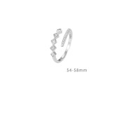 LDR24356 S925純銀幾何方塊開口戒指