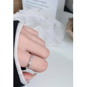 LDR24358 S925純銀簡約銀杏葉開口戒指