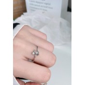 LDR24359 S925純銀優雅花朵開口戒指