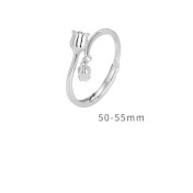 LDR24359 S925純銀優雅花朵開口戒指