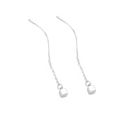 LDR24362 S925純銀方塊波浪耳線耳環