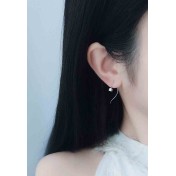 LDR24362 S925純銀方塊波浪耳線耳環