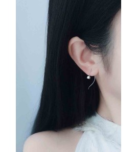 LDR24362 S925純銀方塊波浪耳線耳環