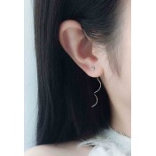 LDR24364 S925純銀圓珠波浪耳線耳環