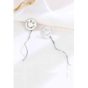 LDR24365 S925純銀圓珠波浪耳線耳環