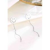 LDR24365 S925純銀圓珠波浪耳線耳環