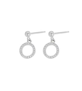 LDR24366 S925純銀鋯石圓圈耳環