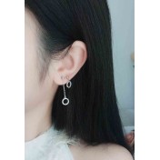 LDR24366 S925純銀鋯石圓圈耳環