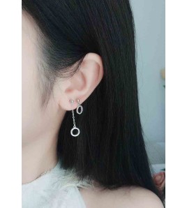 LDR24366 S925純銀鋯石圓圈耳環