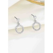 LDR24366 S925純銀鋯石圓圈耳環