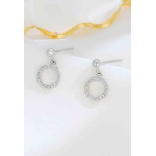 LDR24366 S925純銀鋯石圓圈耳環